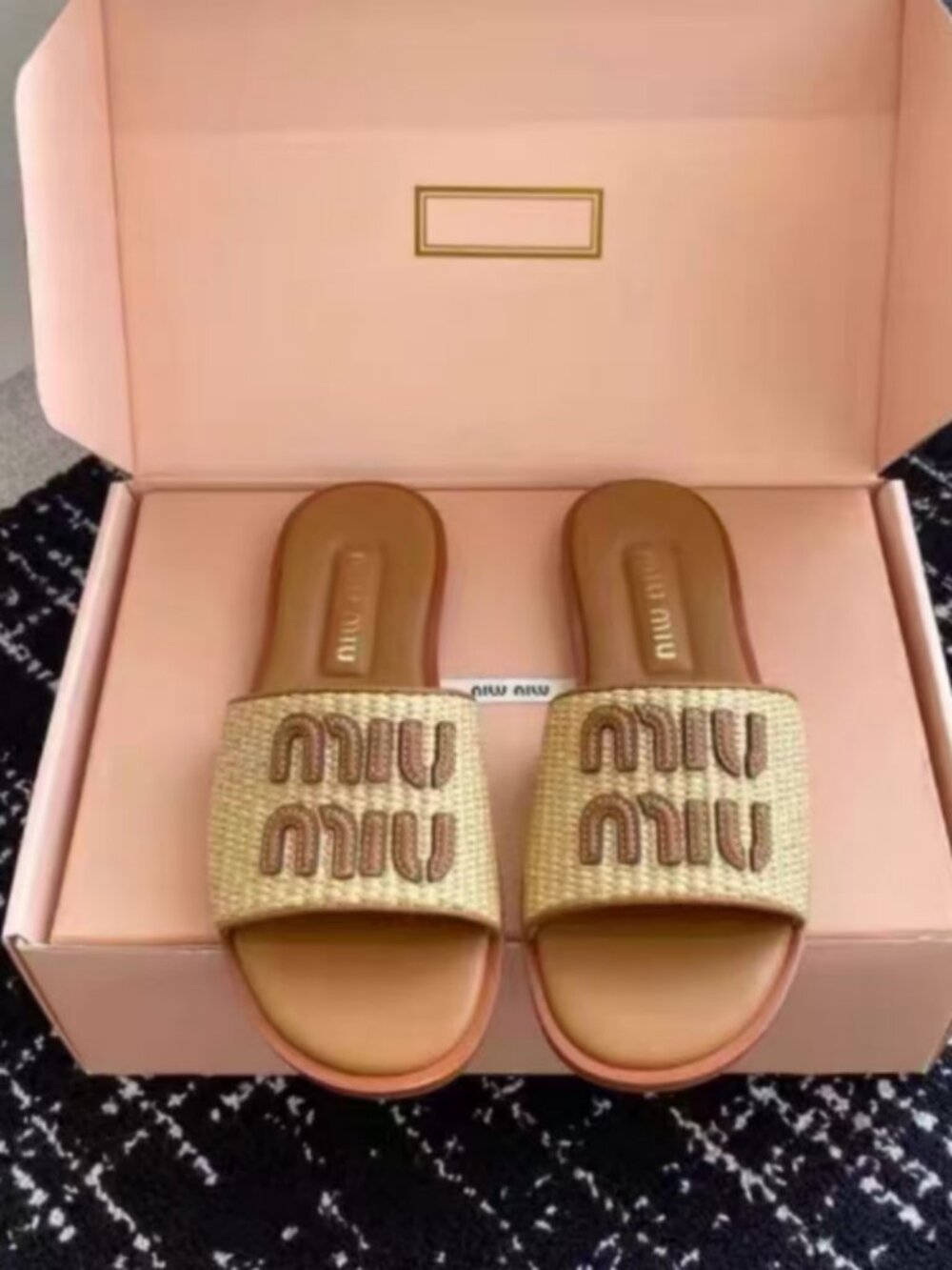 Miu Miu Woven Logo Slides